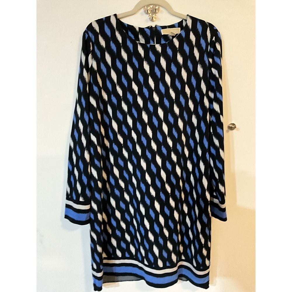 As is Michael Kors Blue Black White Geometric Print XL